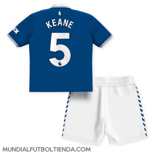 Camiseta Everton Michael Keane #5 Primera Equipación Replica 2023-24 para niños mangas cortas (+ Pantalones cortos)